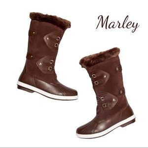 NEW Marley Lace-Up Faux Fur Women's Chicory Coffee Snow Boots 10